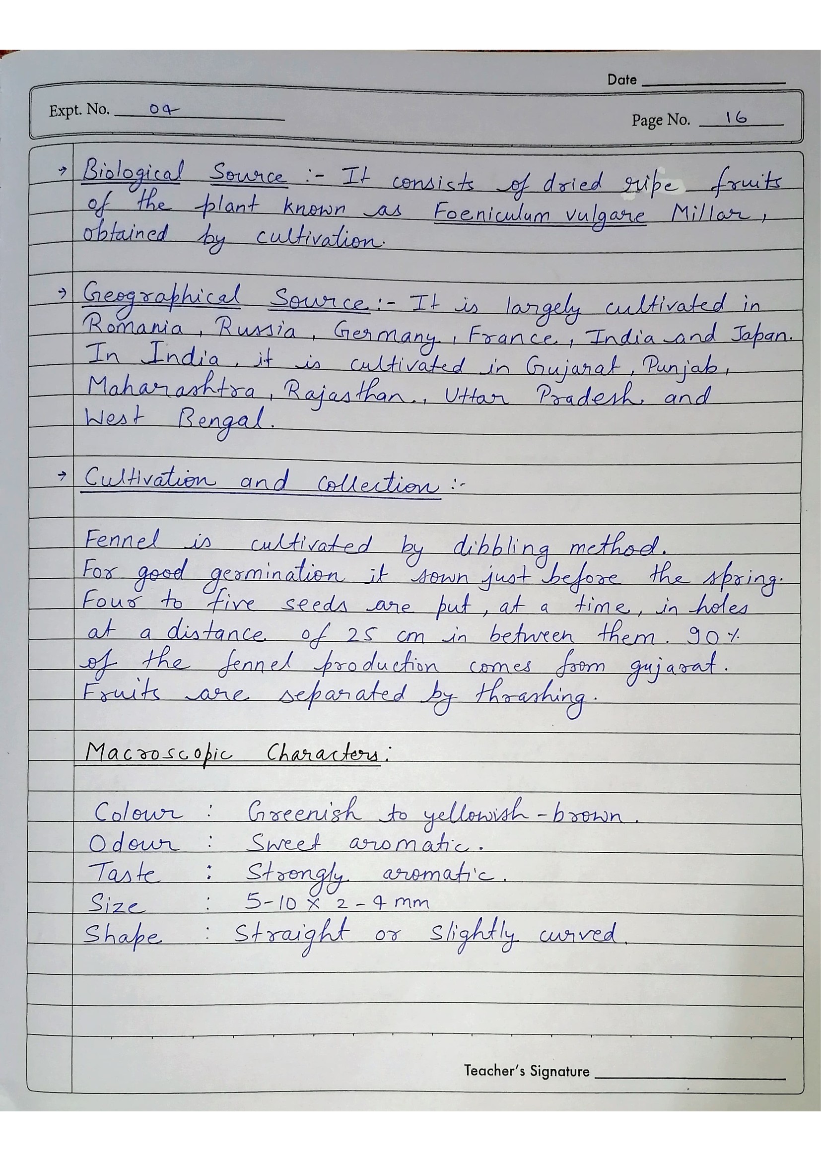 Pharmacognosy Practical